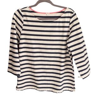 J. Crew Striped Three Quarter Sleeve Top
